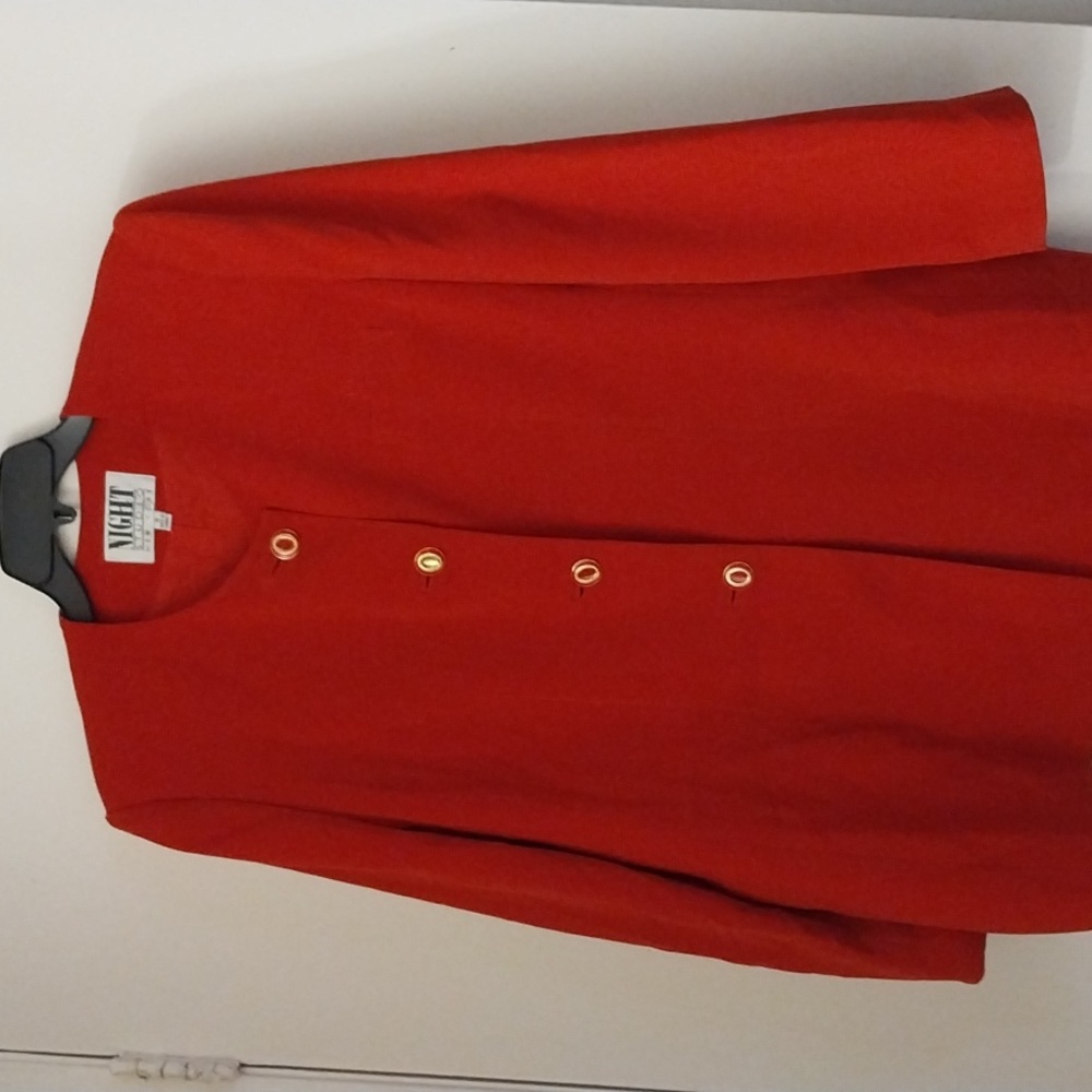 Red two-piece suit